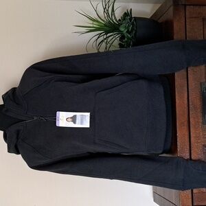 Lole Haf Zip Pullover Sweatshirt Women's XS Black Cozy Hooded Top NWT